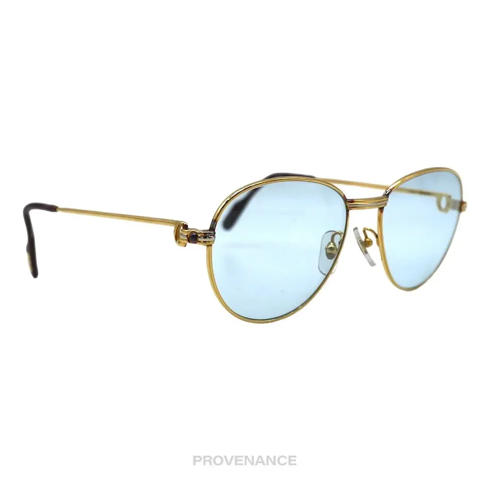 🔴 Cartier Saphir Vintage Sunglasses - Gold/Blue